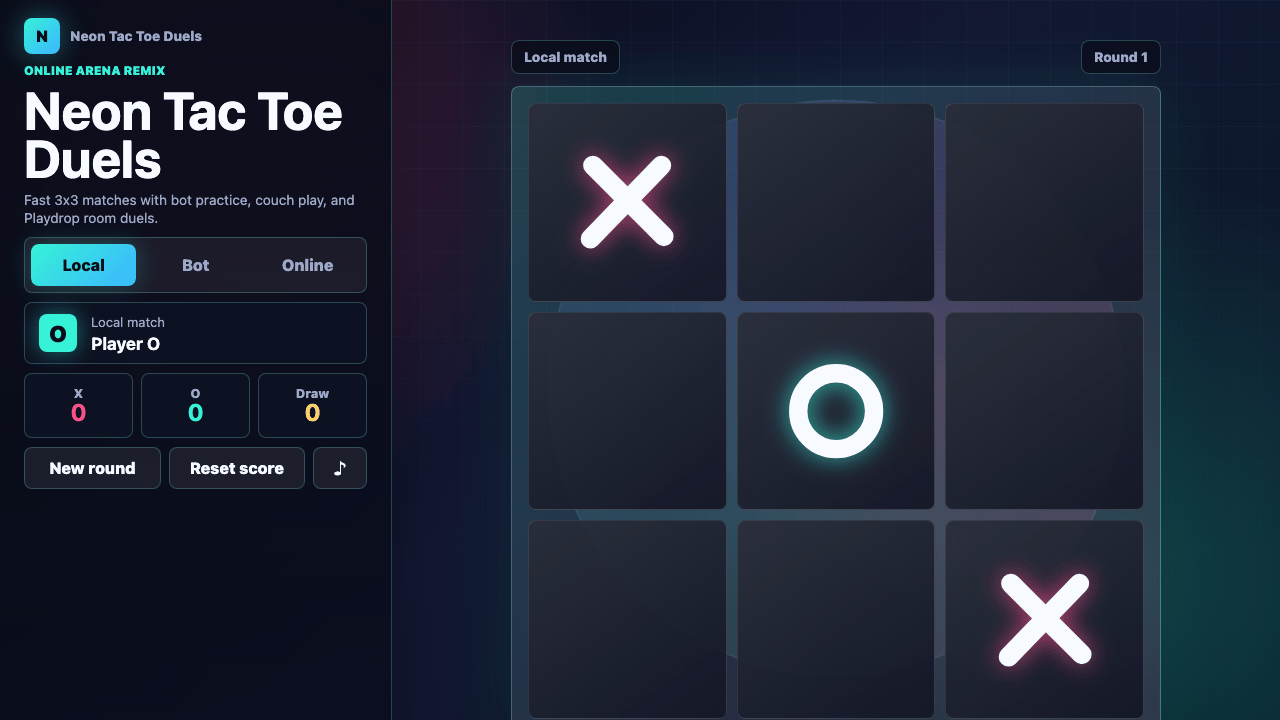 Neon Tac Toe Duels hero